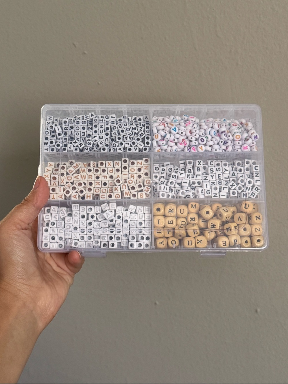 Alphabet Bead Assortment - White, Natural Wood, Multicolor